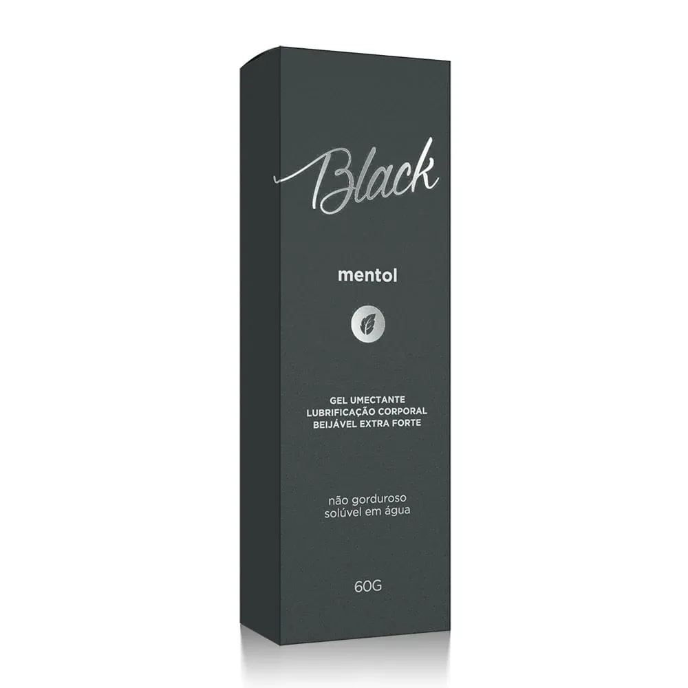 Gel Lubrificante Beijável Black Mentol Extra Forte - 60g