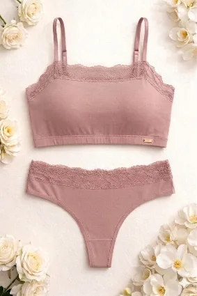 Conjunto Top Renda + Calcinha Fio Duplo